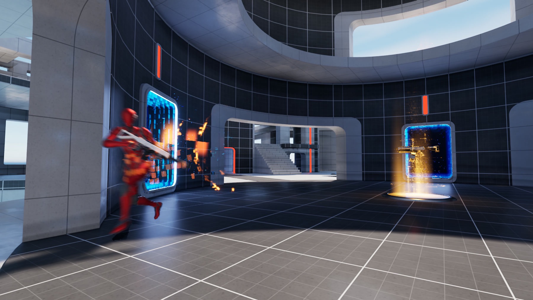 Combat in Lyra's portal arena
